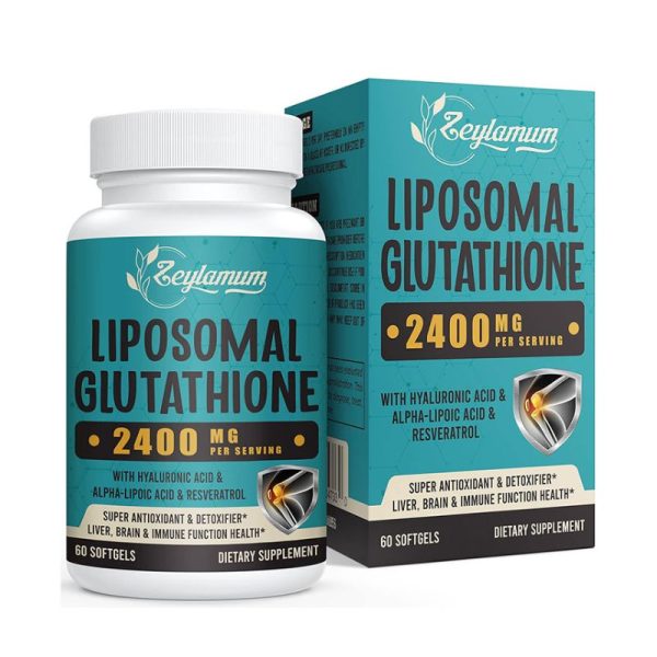 Zeylamum 2400mg Liposomal Glutathione Softgels for Skin Whitening and Detox