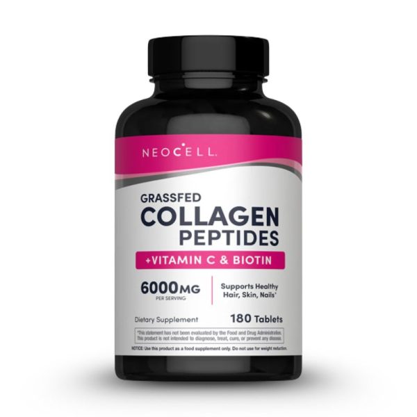 Neocell Grassfed Collagen Peptides with Vitamin C & Biotin – 180 Caplets